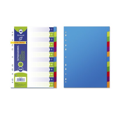 [326587] Dividers 12P A4 extra strong plastic