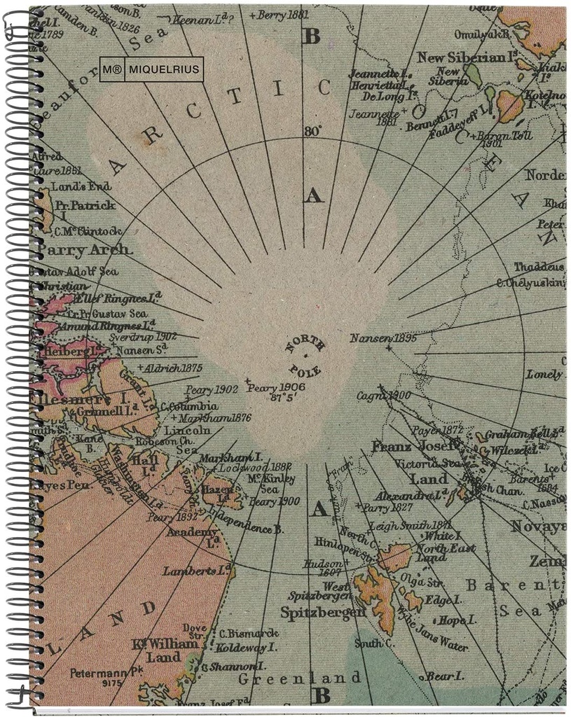 Cuaderno espiral 5X5 A5 80g 80h 2T T/D Ecomaps MR