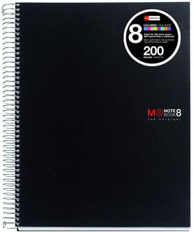 Cuaderno espiral 5X5 A4 70g 200h 8B 4T T/P- 8 franjas de colores Miquelrius