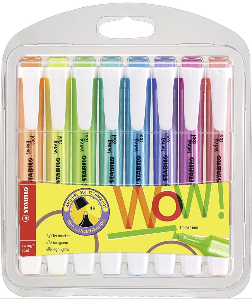 [275/8-3] Marcador Fluorescente 8u Swing Cool Wow STABILO