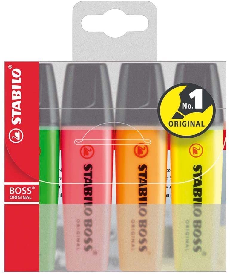 [70/4] Marcador fluorescente Boss Stabilo 4uds surtidas