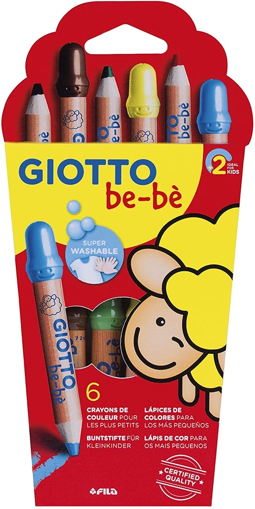 [F46960000] Lápices colores 6uds + sacapuntas Giotto be-bé