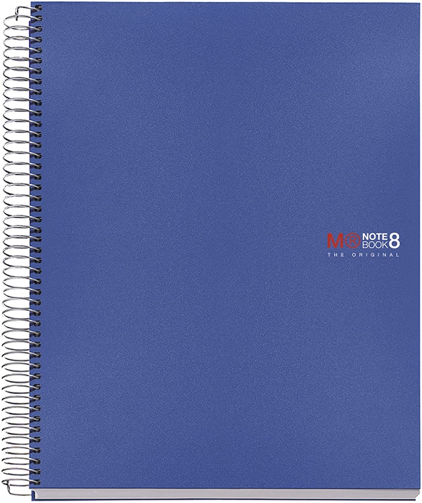 Cuaderno espiral 5X5 A5 70g 200h 8B 2T T/P 8 franjas de colores Miguelrius