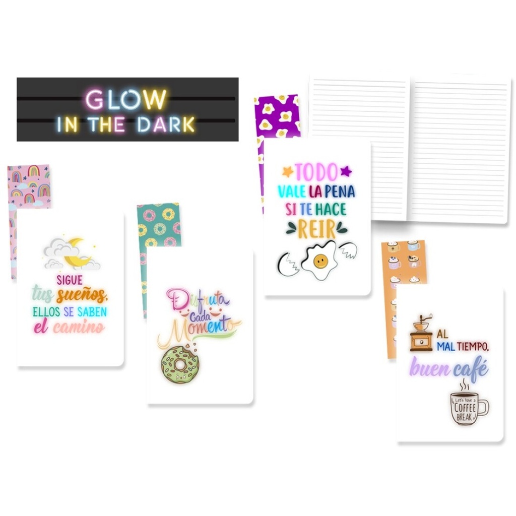[329775] Libreta 1L A5 con marcapáginas glow in the dark