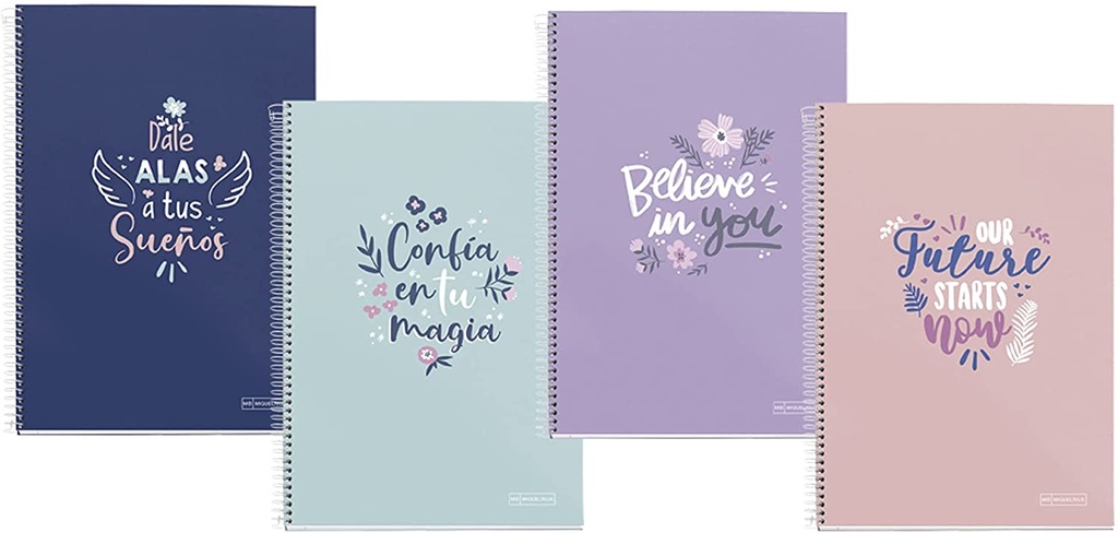 Cuaderno espiral 4X4 A4 90g 80h T/D C/M Frase MR