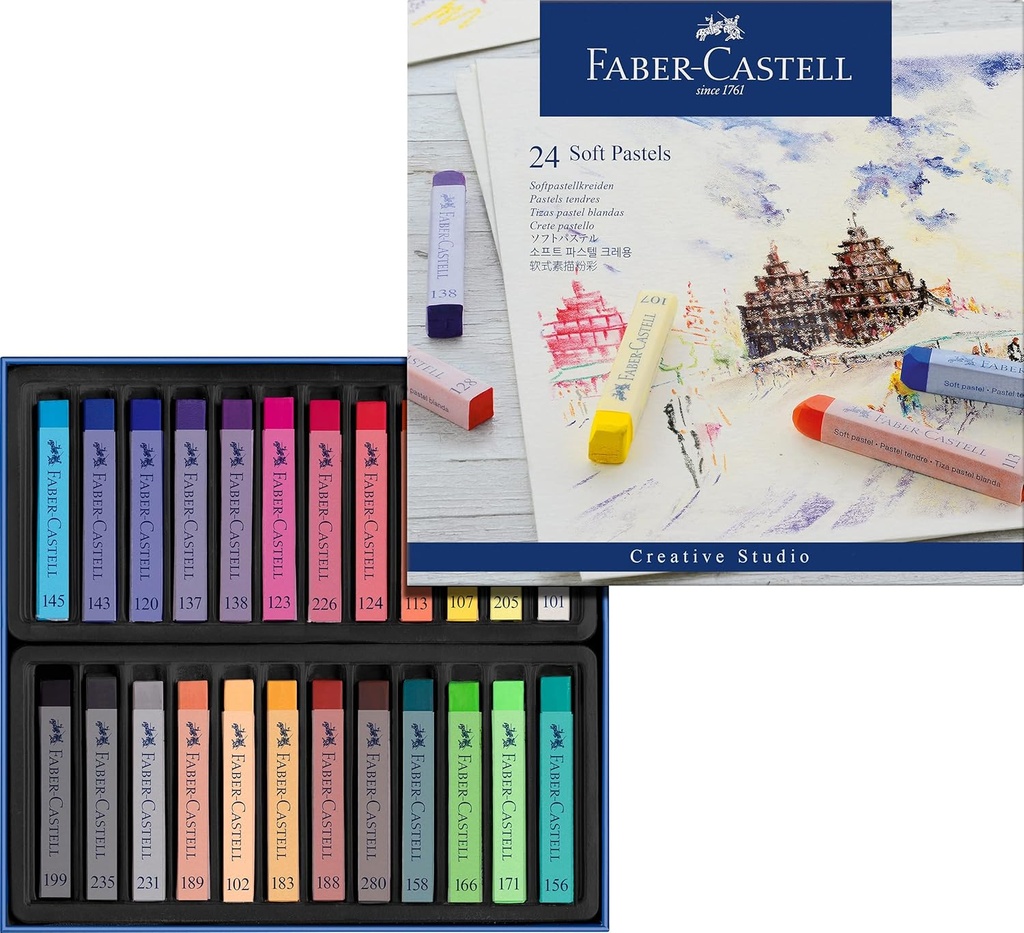 [128324] Tizas pastel blandas 24uds colores surtidos Faber Castell