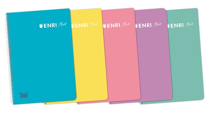 [400150288] Cuaderno espiral 4X4 4º 90g 160h T/P C/M colores pastel sutidos Enri