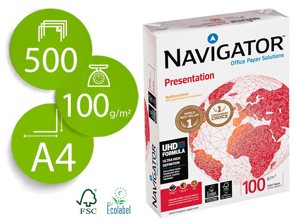 [NAV-100-A4] Papel A4 100g 500h Presentation Navigator
