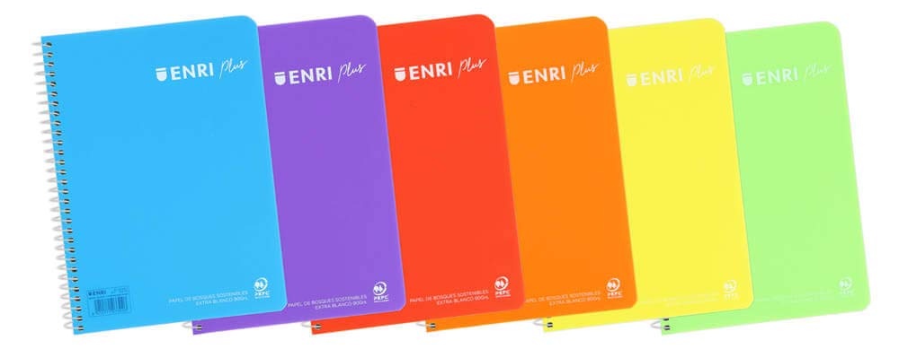 [400133613] Cuaderno espiral 4X4 4º 90g 80h T/P C/M colores sutidos Enri