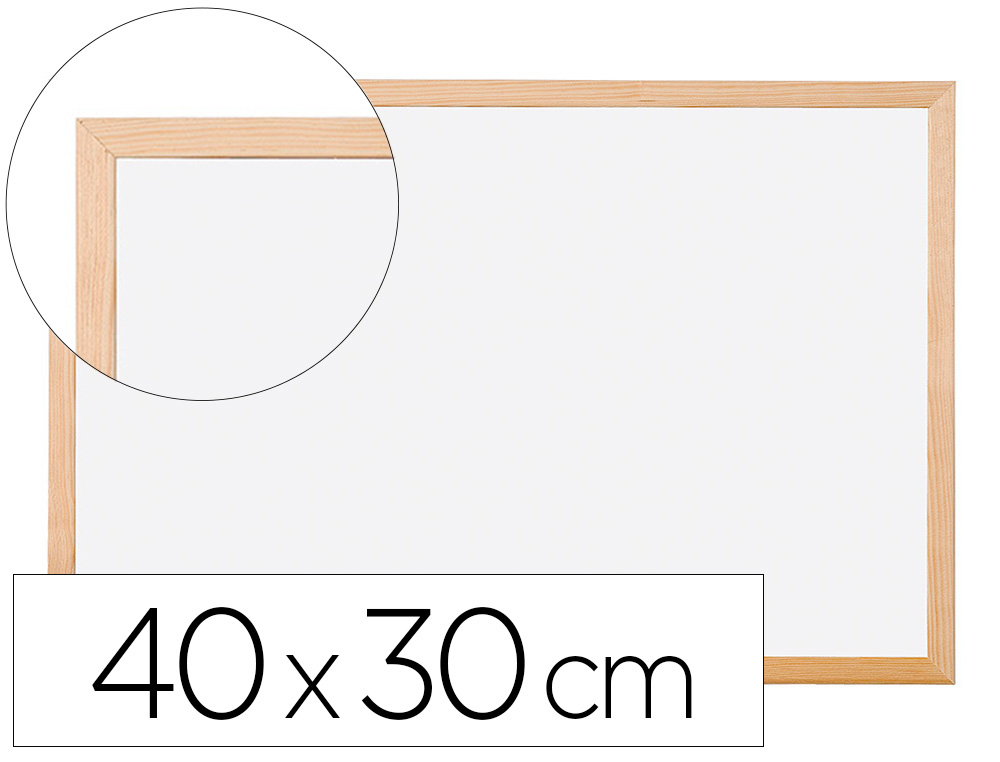 [KF03569] Pizarra blanca 40x30cm madera Q-connect