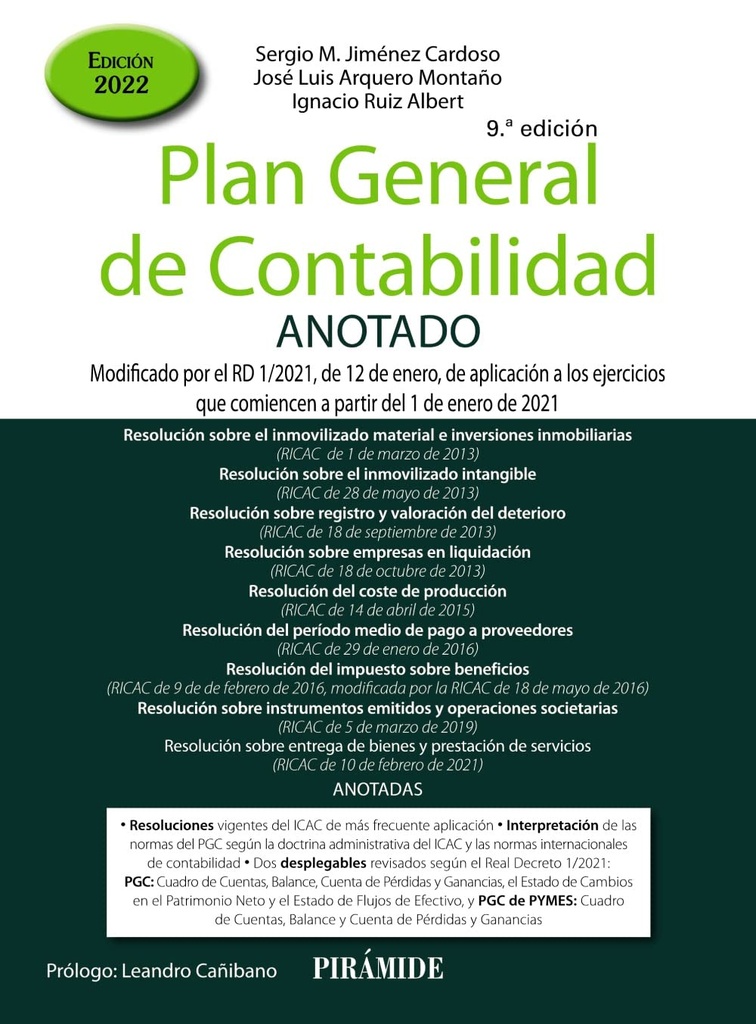 [9788436846744] Plan General de Contabilidad ANOTADO: Modificado por el RD 1/2021, de 12 de enero, de aplicación a los ejercicios que comiencen a partir del 1 de enero de 2021