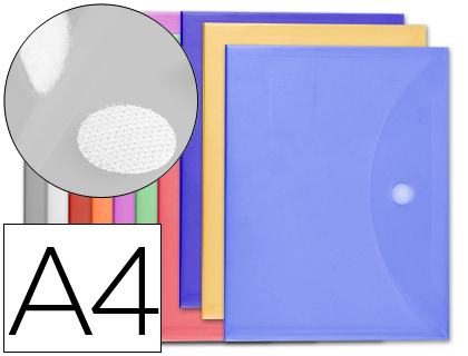 [BY02] Sobre velcro A4 colores surtidos Liderpapel