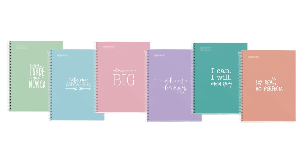 Cuaderno espiral Dots A4 90g 80h 1B T/P 4T microperforado MESSAGES Miquelrius