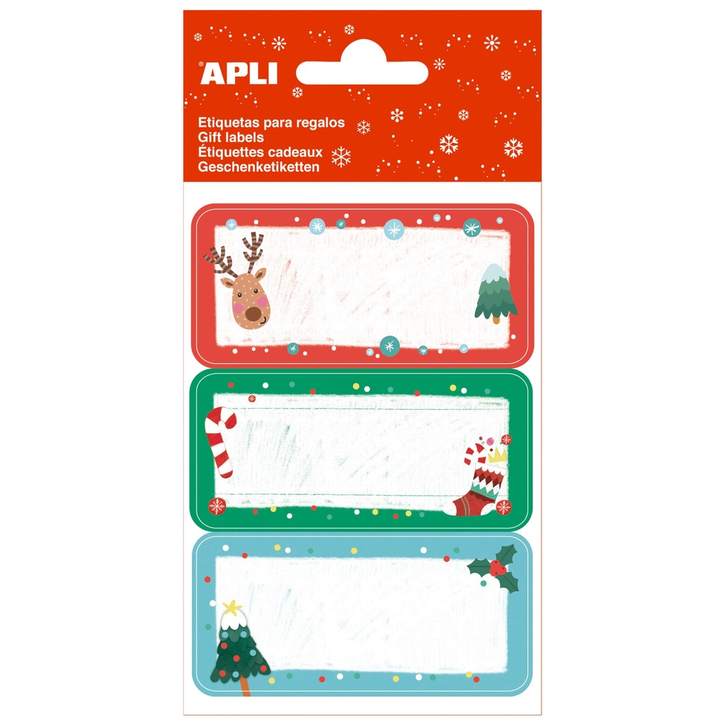 [19022] Etiquetas regalo Navidad, 3 hojas 9 u. - Muérdago Apli