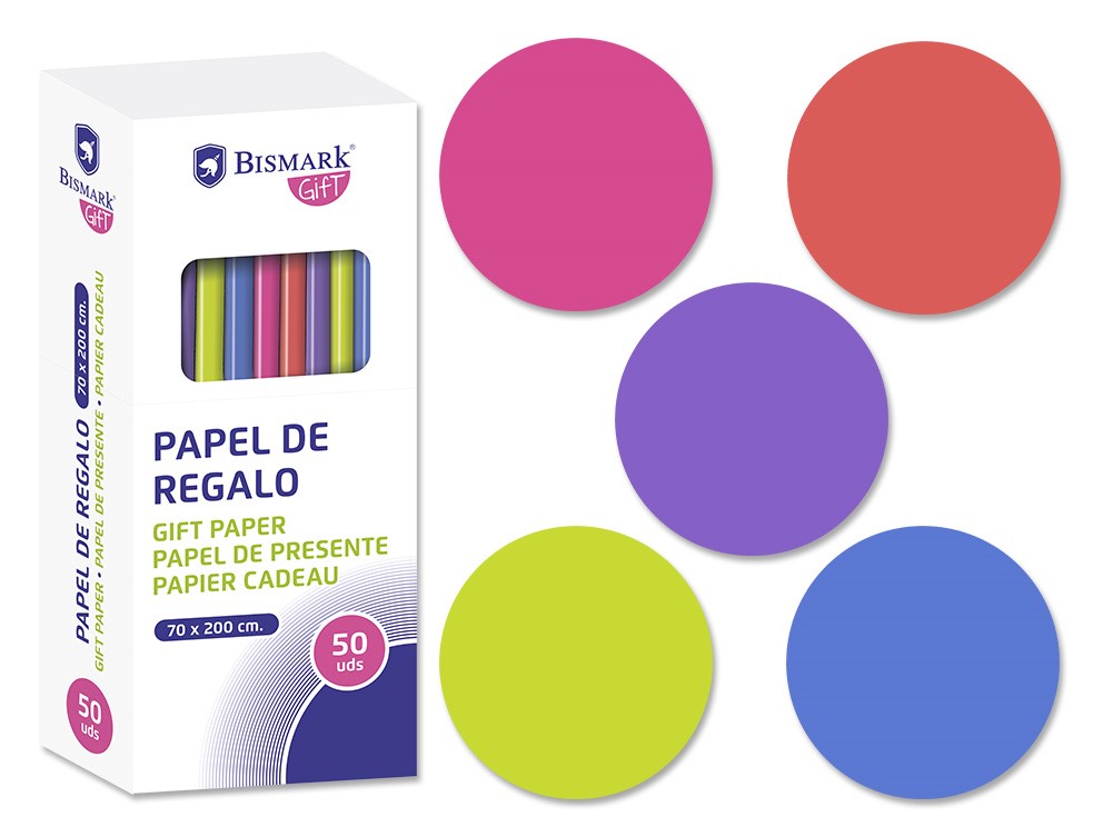 [328713] Papel regalo liso neón 70x200cm ud.