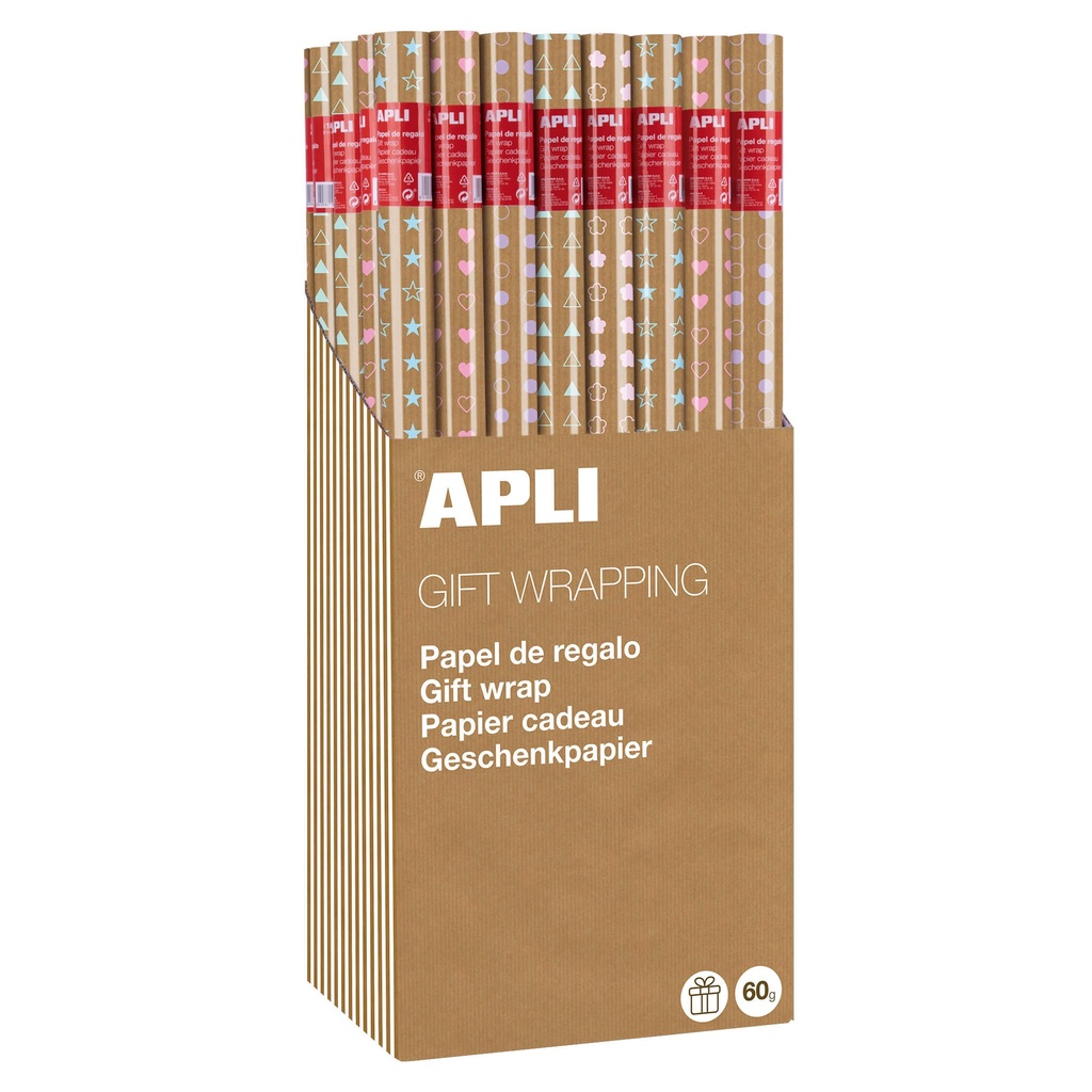 [19324] Papel regalo 2.0x0.7m 60g Kraft Apli