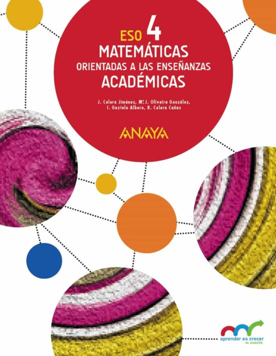 [9788469816400] Matemáticas orientadas a las enseñanzas académicas 4º eso aprender es crecer en conexión castellano andalucia ed 2017