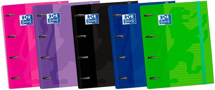 [400106676] Carpebloc con recambio A4 4 anillas colores surtidos Oxford