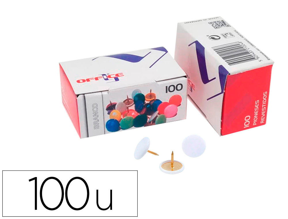 [7PIOLMA] Chinchetas 100 Uds. colores surtidos