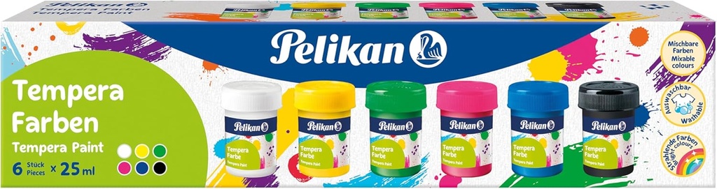 [400141587] Tempera escolar 25ml 6 colores Pelikan