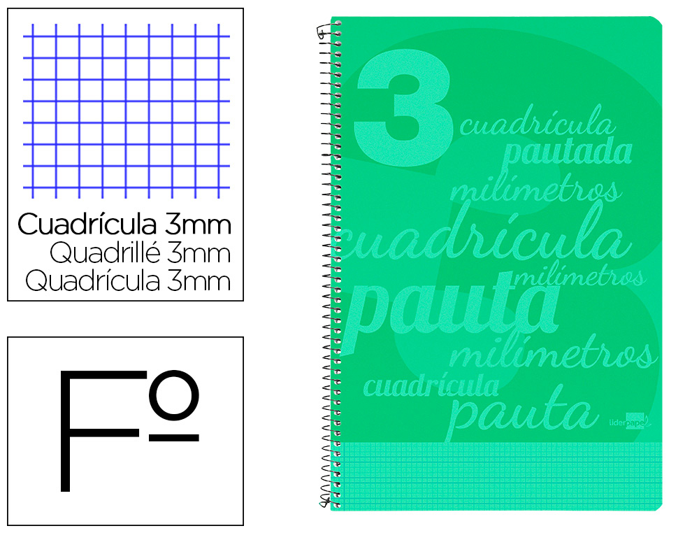 Cuaderno espiral 4X4 pautaguia Fº 75g 80h T/P Liderpapel (copia)