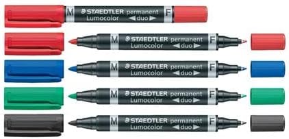 Rotulador permanente doble punta 0.6mm 1,5mm Lumocolor Staedtler