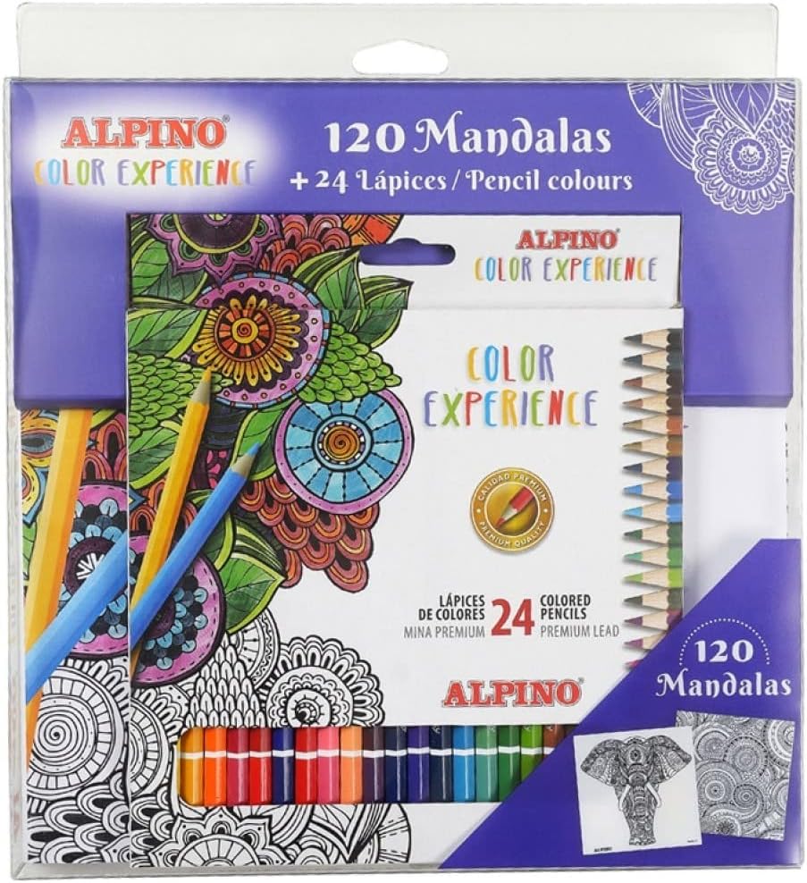 [AL000250] Set de dibujo alpino color experience 24 lapices de colores y libro de 120 mandalas