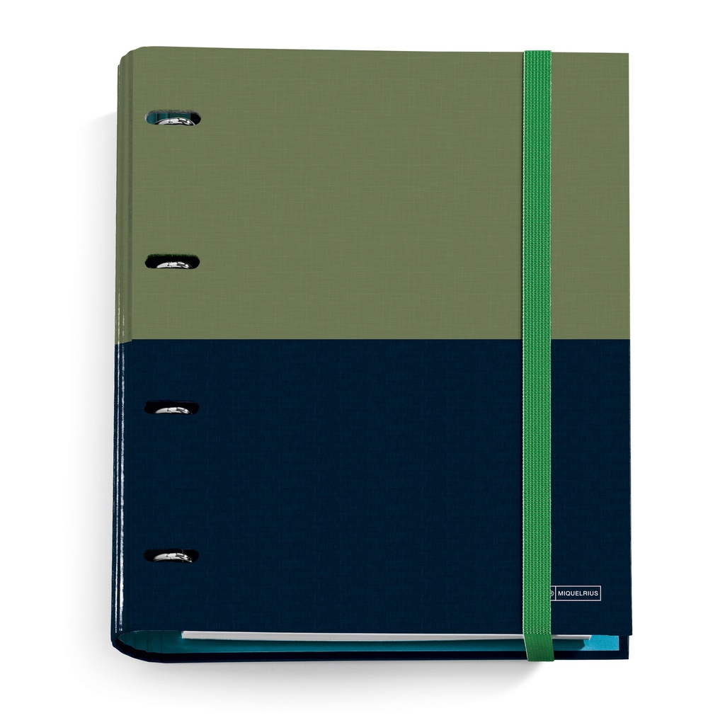 [MR20971] Carpebloc Notebook A4 4 Anillas 35 mm Rider Green