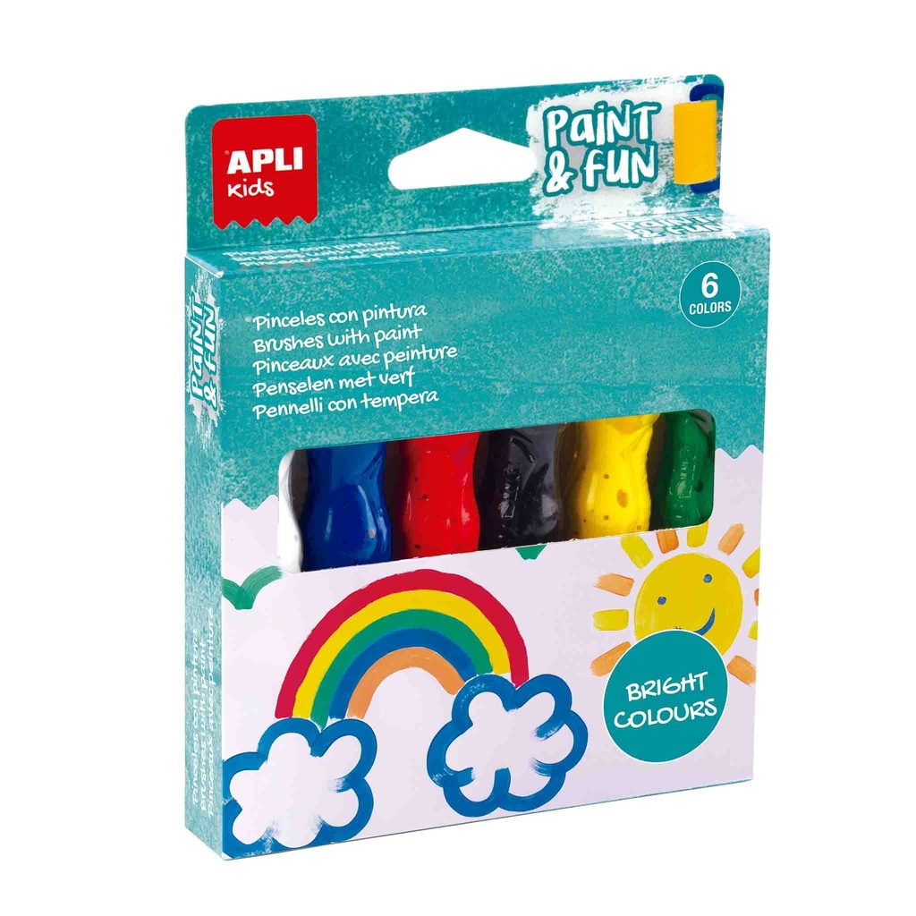 [19415] Pinceles pintura tempera de colores brillantes Apli +3a