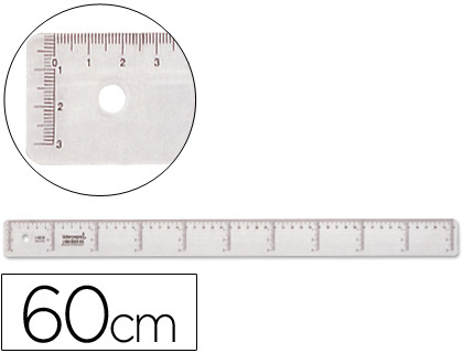 [RG07] Regla 60cm plastico cristal Liderpapel