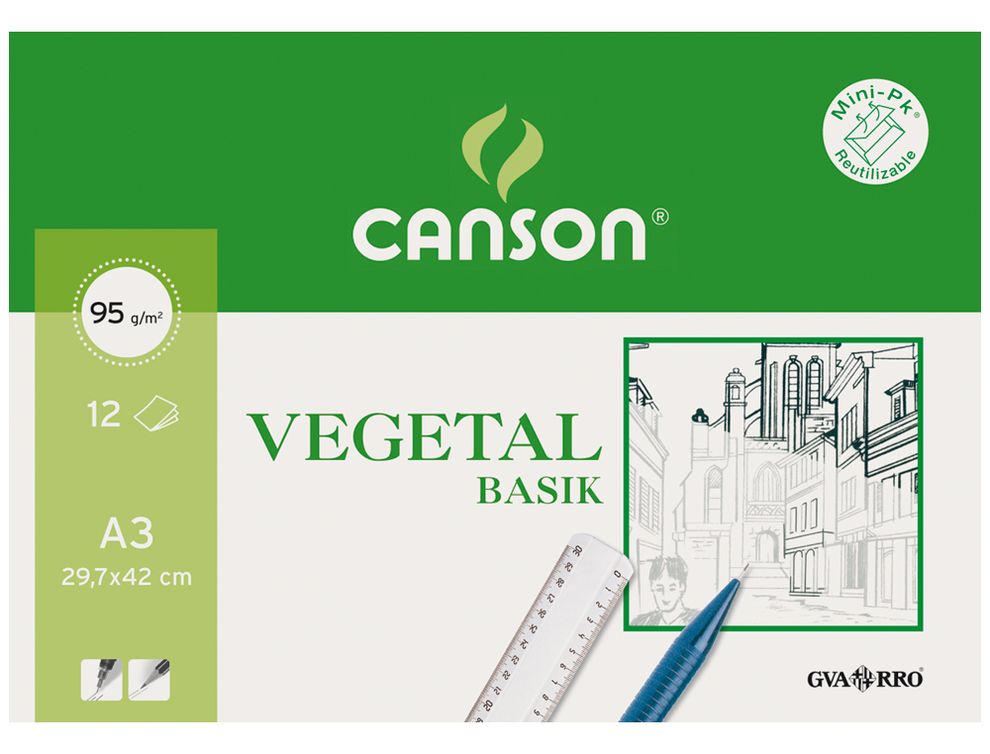 [C200400787] Papel A3 vegetal 95g hoja basic Canson