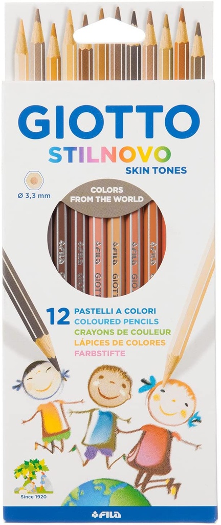 [F25740000] Lapices colores 12uds tonos piel giotto