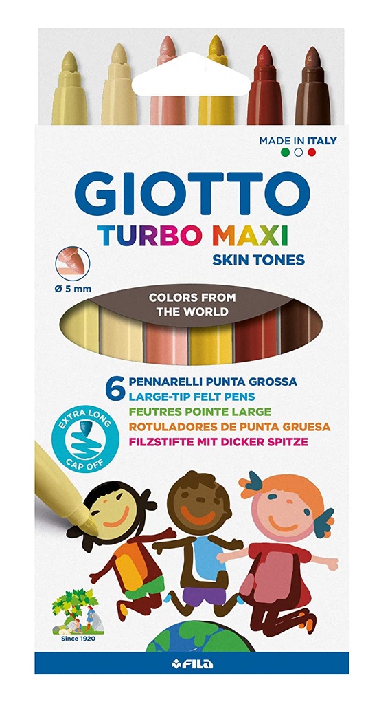 [F527000] Rotuladores turbo maxi tonos piel 6U Giotto