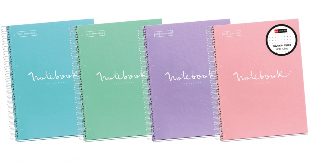 Cuaderno espiral Puntos A5 90G 80H 1B T/D 2 Taladros microperforado Emotions MR