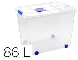 [11251] Contenedor plastico plasticforte 86 litros n 8 transparente con tapa 470x620x450 mm.