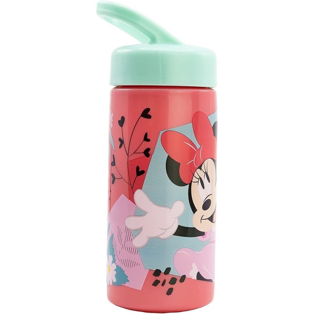 [74431] Botella de agua deportiva con pajita y asa incorporada de 410 ml de Minnie Mouse