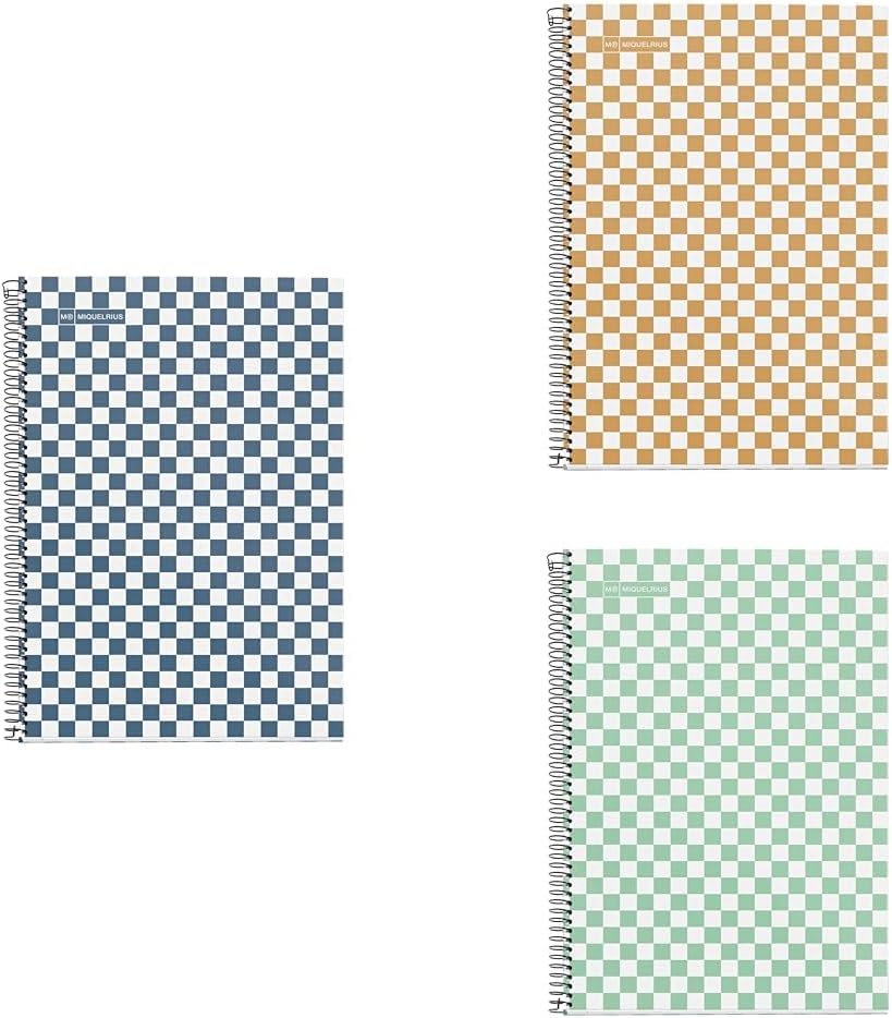 Cuaderno espiral 4X4 Fº 90g 80h T/D C/M Damero MiquelriusR