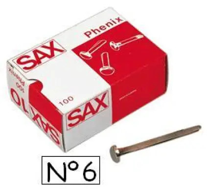 [6 SAX] Encuadernador metalico nº6 27,5mm 100ud arandela Sax