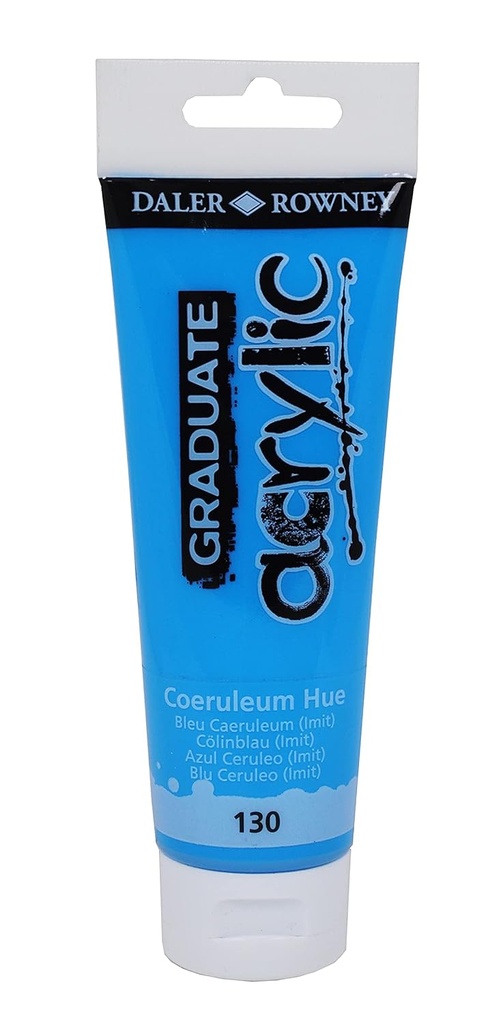 [D123120130] Graduate pintura acrílica 120ml azul ceruleo 130 Daler Rowney