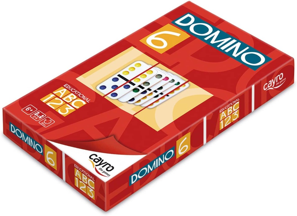 [246] Dominó - + 6 Años - Modelo Multicolor con Fichas de Colores - Juego Clásico de Mesa para Niños y Adultos - Ideal para Viaje - 2 a 4 Jugadores