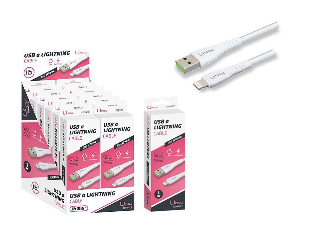 [331752] CABLE CARGADOR USB A LIGHTNING UMAY