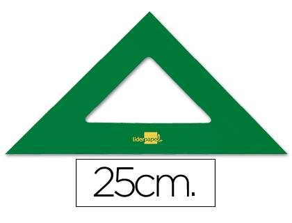 [ES04] Escuadra liderpapel 25 cm acrilico verde Liderpapel