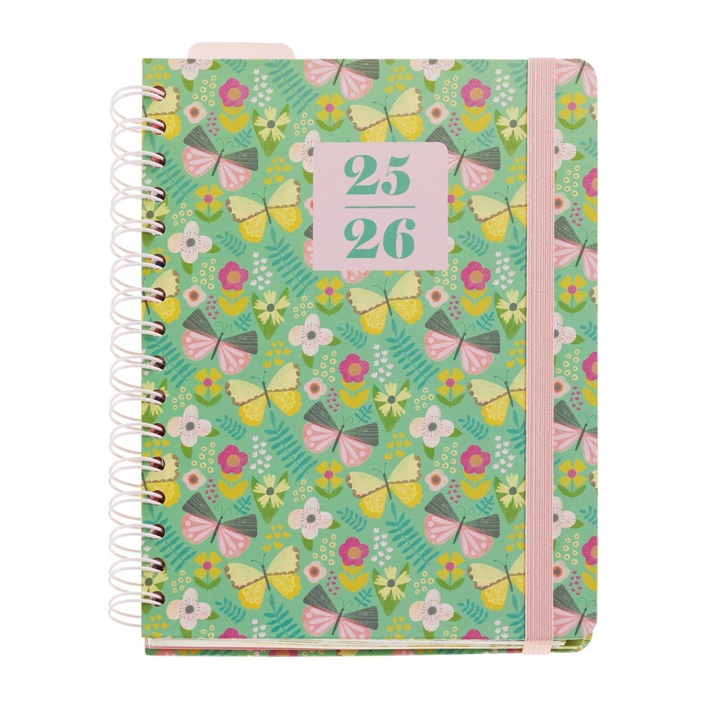 [MR26933] Agenda Escolar Plus Wire-O Día Página Butterf. Anne25_26