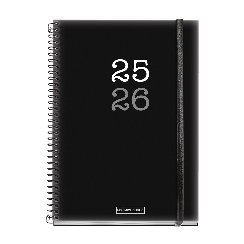 [MR26891] Agenda Escolar Plus Día Página College Negro 25_26
