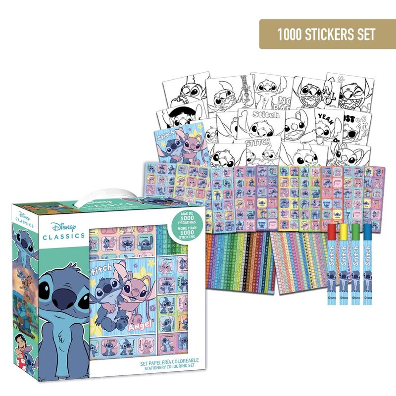 [8445484513295] Pack Pegatinas 1000 Piezas Stitch para Niños y Niñas con Diseños de Disney Stitch-Adhesivos Decorativos para Manualidades, Agendas y Regalos