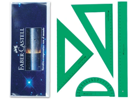 [66021] Reglas juego 4uds metacrilato verde Faber Castell