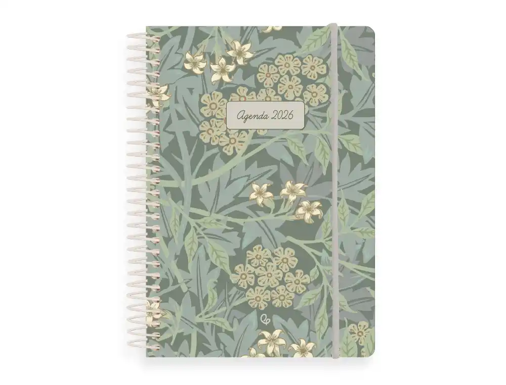 Agenda espiral A6 2026 día página Santorini  60g FSC Liderpapel