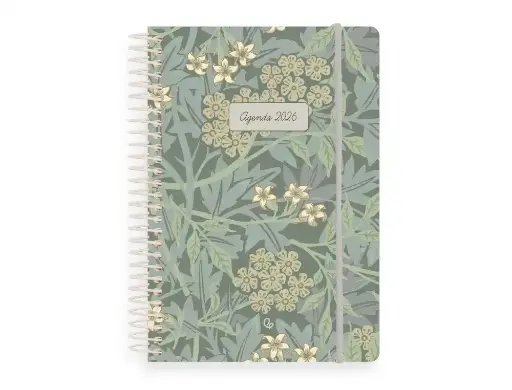 Agenda espiral A6 2026 día página Santorini  60g FSC Liderpapel