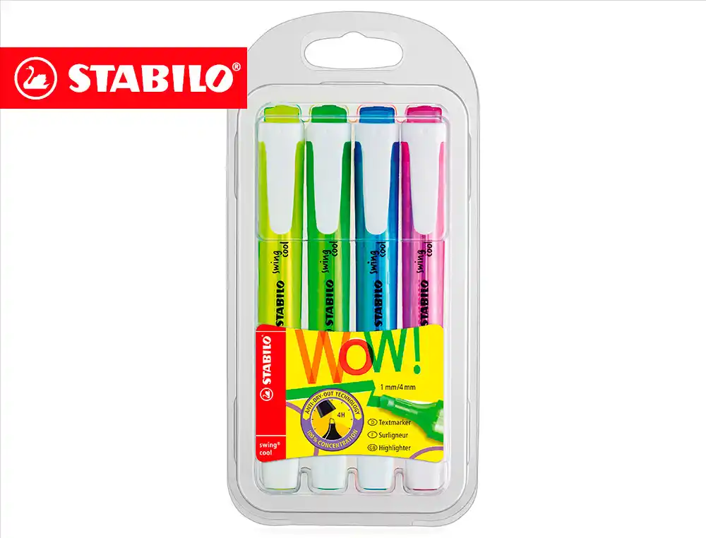 [275/4] Marcador Fluorescente 4uds Swing Cool Wow Stabilo