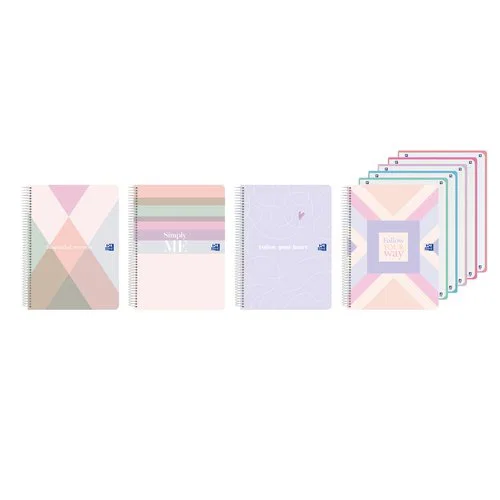 [400207224] Cuaderno espiral 5X5 A4+ 90g 120h 5B T/P microperforado Europeanbook 5 Cute colores surtidos  Oxford